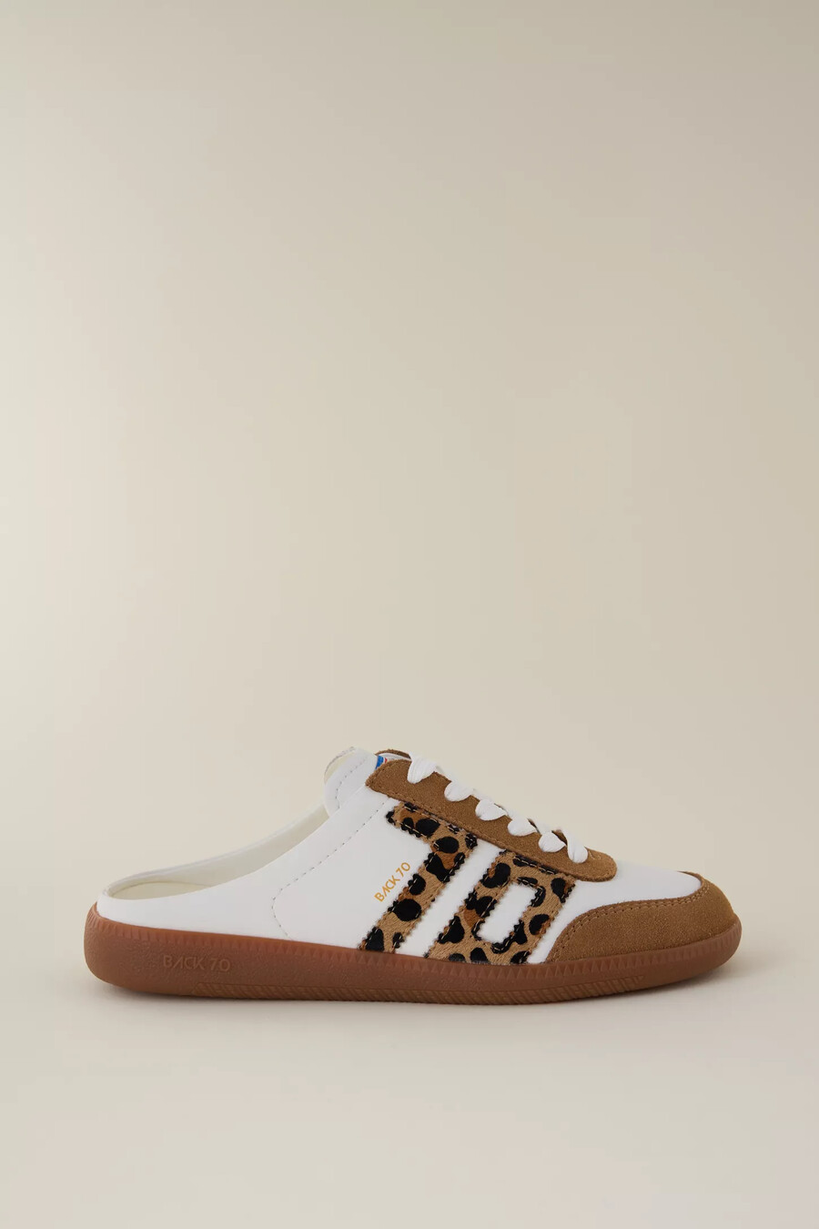 back 70 leopardmönstrade sneakers med rygglös utanför