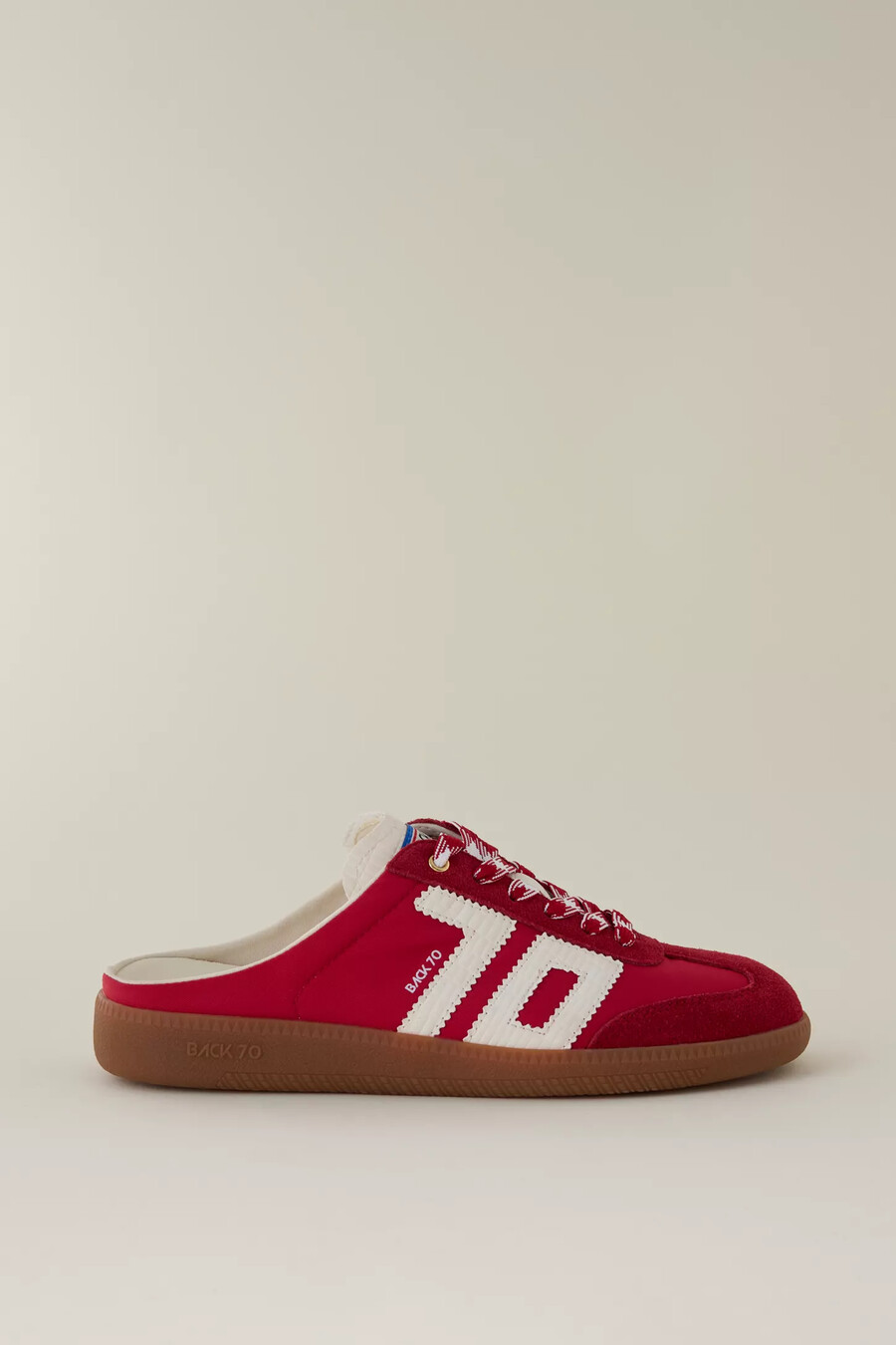 back 70 röda backless mule sneakers