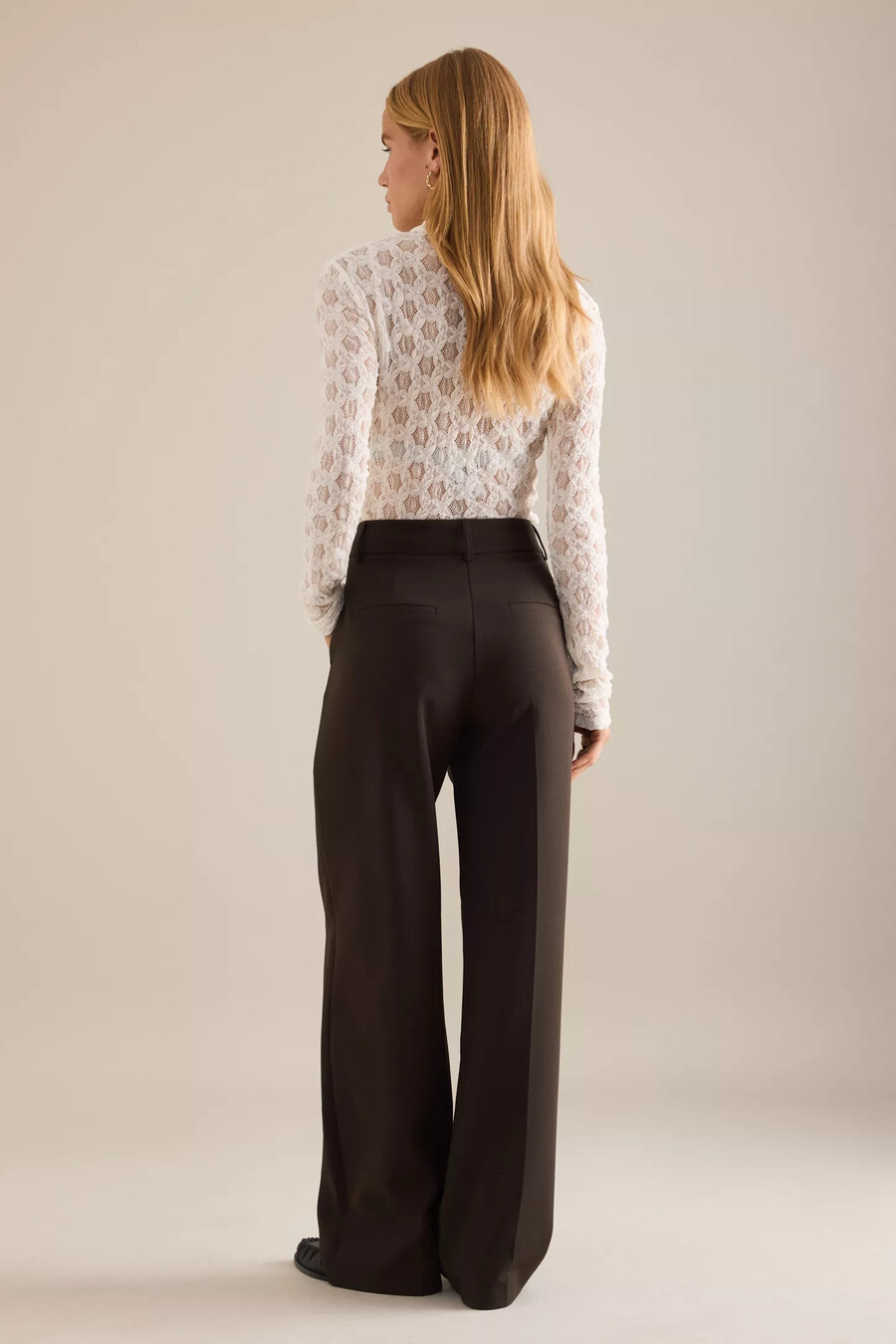 selected rita mid-rise wide leg byxor