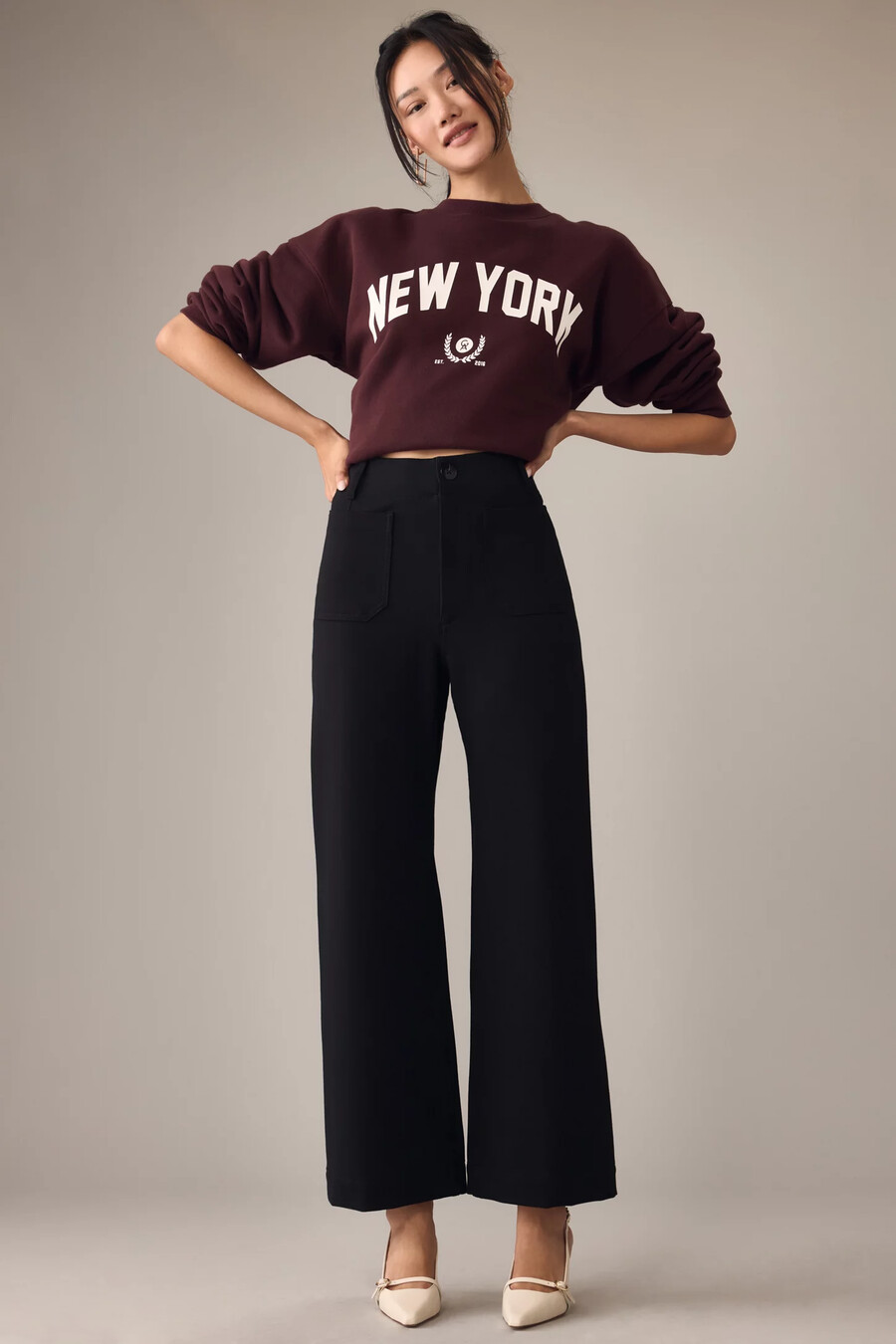 colette cropped wide leg-byxor från maeve ponte edition