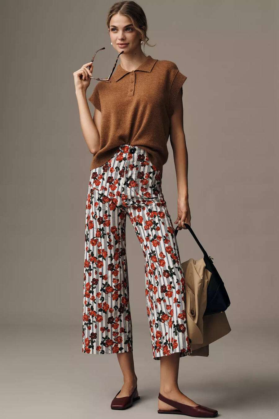colette cropped wide leg-byxor från maeve magic fabric edition