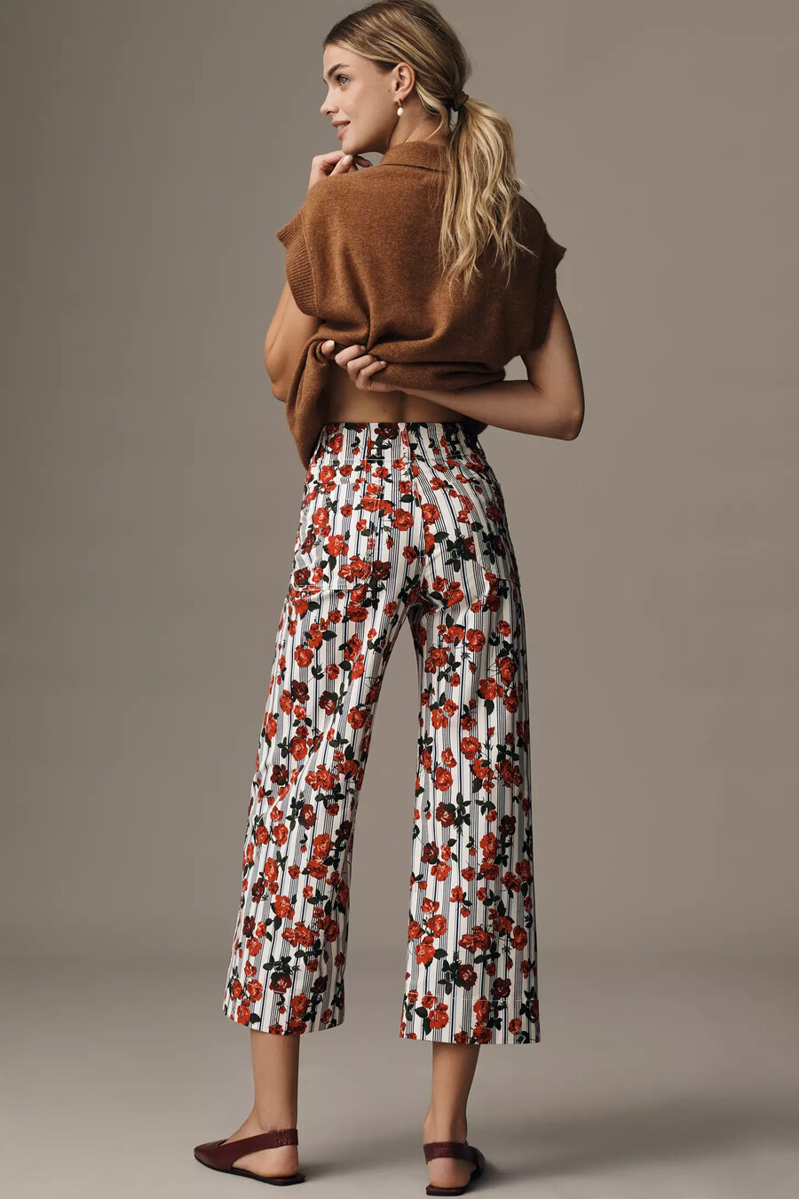 colette cropped wide leg-byxor från maeve magic fabric edition