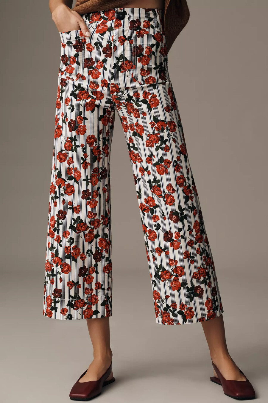 colette cropped wide leg-byxor från maeve magic fabric edition