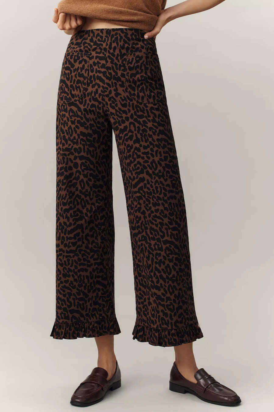 colette cropped high-layer wide leg-byxor från maeve gingham magic fabric edition