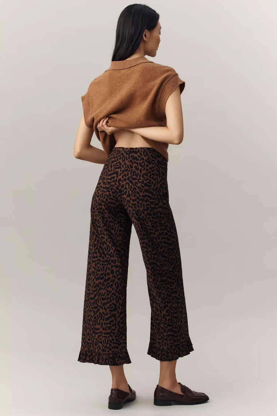 colette cropped high-layer wide leg-byxor från maeve gingham magic fabric edition