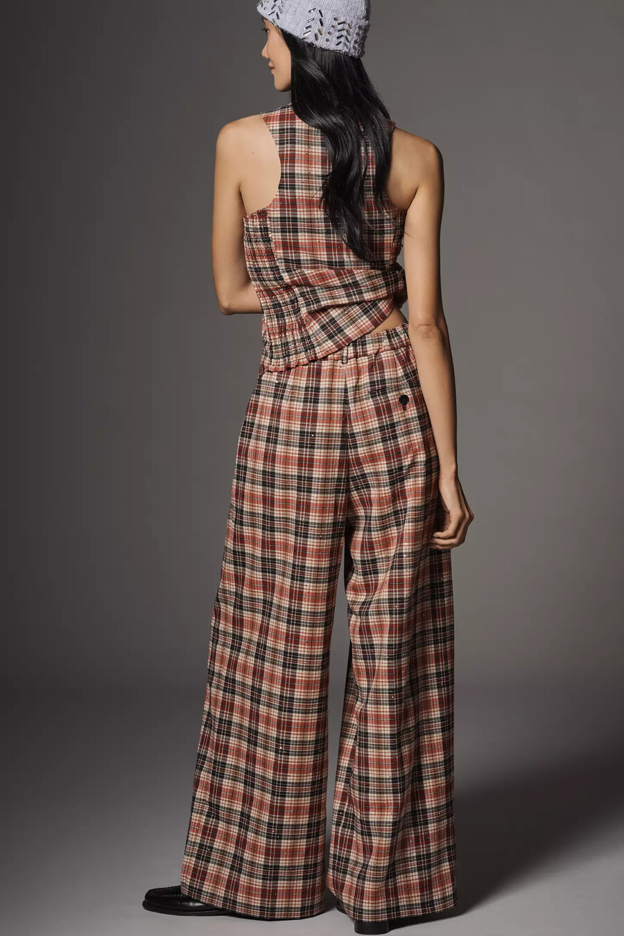 avery sparkle pleated wide leg-byxorna från maeve