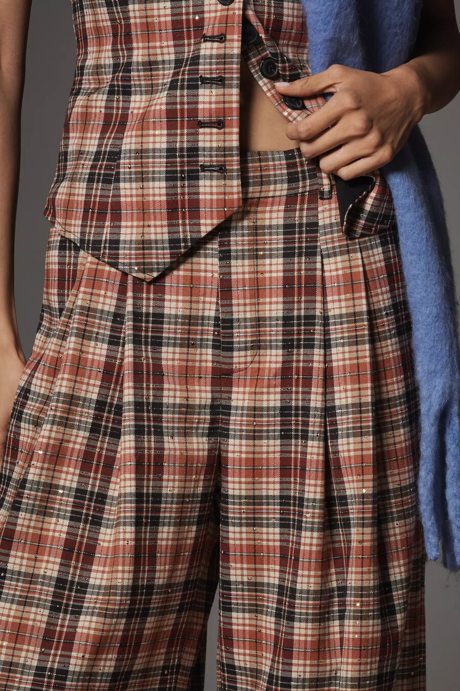avery sparkle pleated wide leg-byxorna från maeve