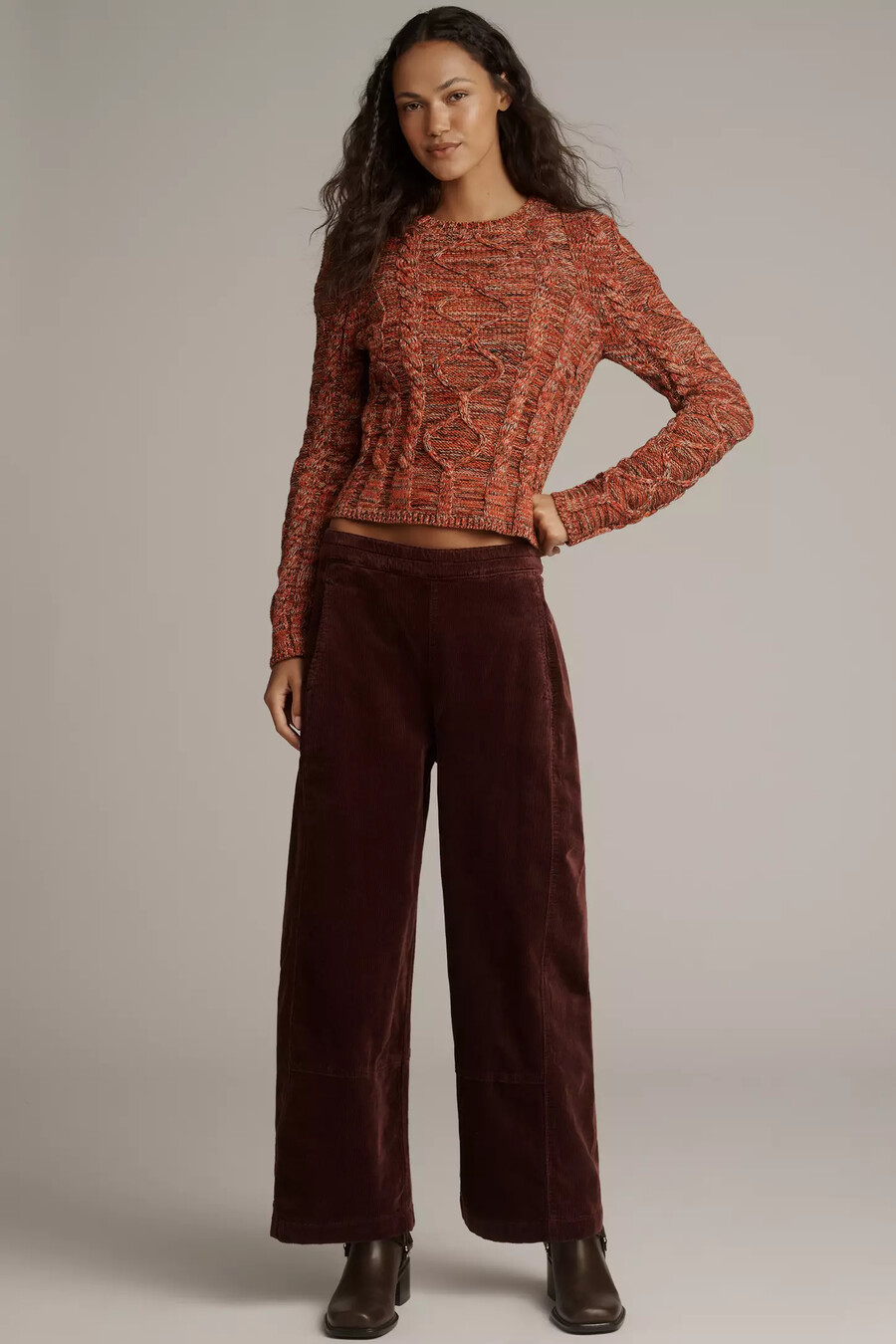 izzie relaxed pull-on barrel trousers från pilcro corduroy edition
