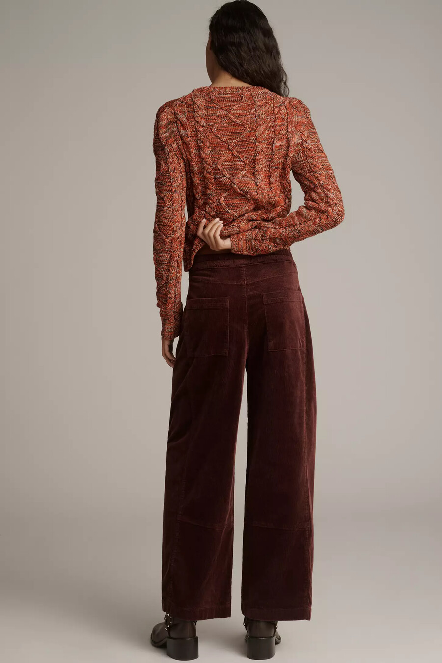 izzie relaxed pull-on barrel trousers från pilcro corduroy edition