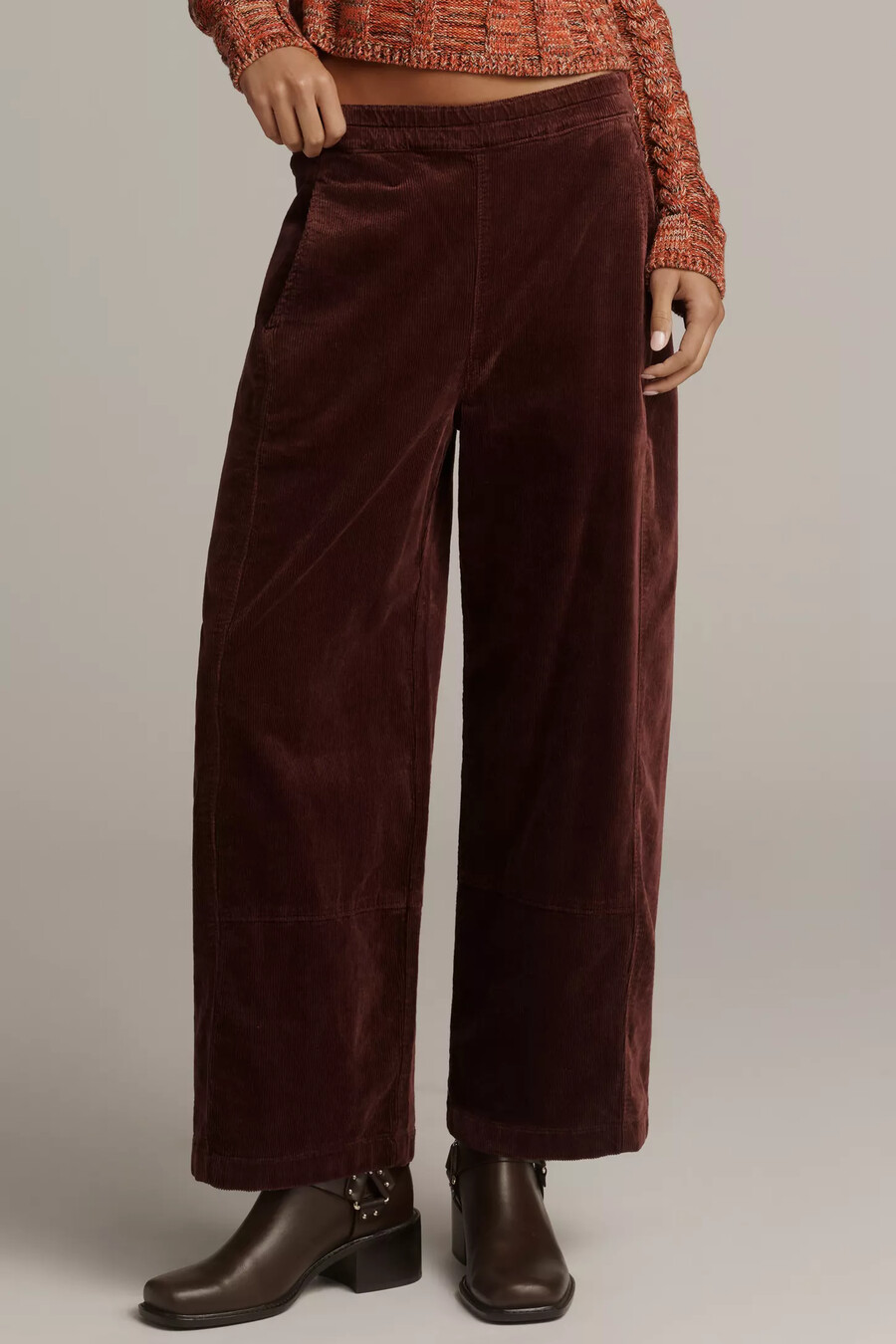izzie relaxed pull-on barrel trousers från pilcro corduroy edition