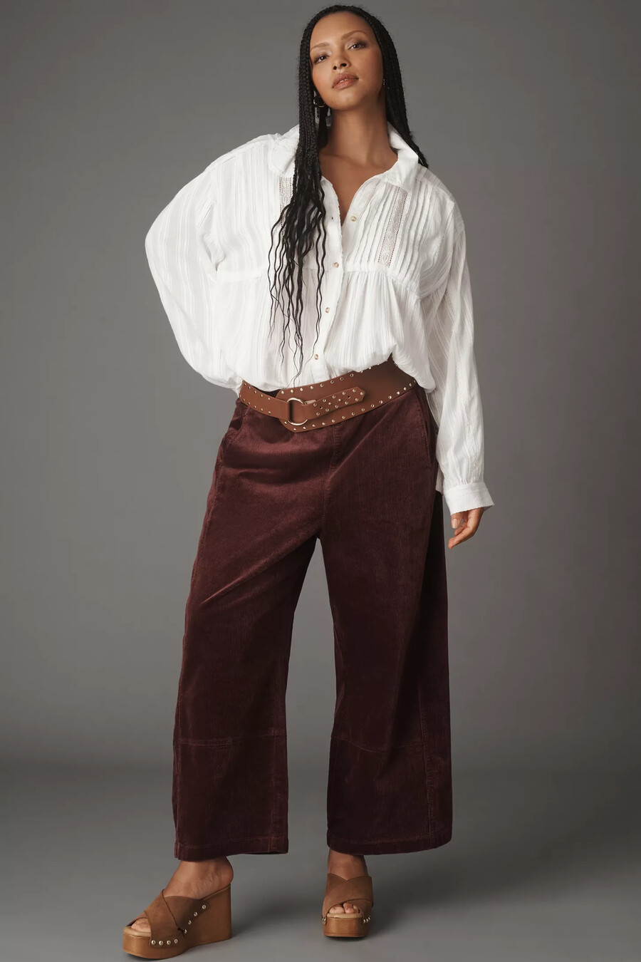izzie relaxed pull-on barrel trousers från pilcro corduroy edition