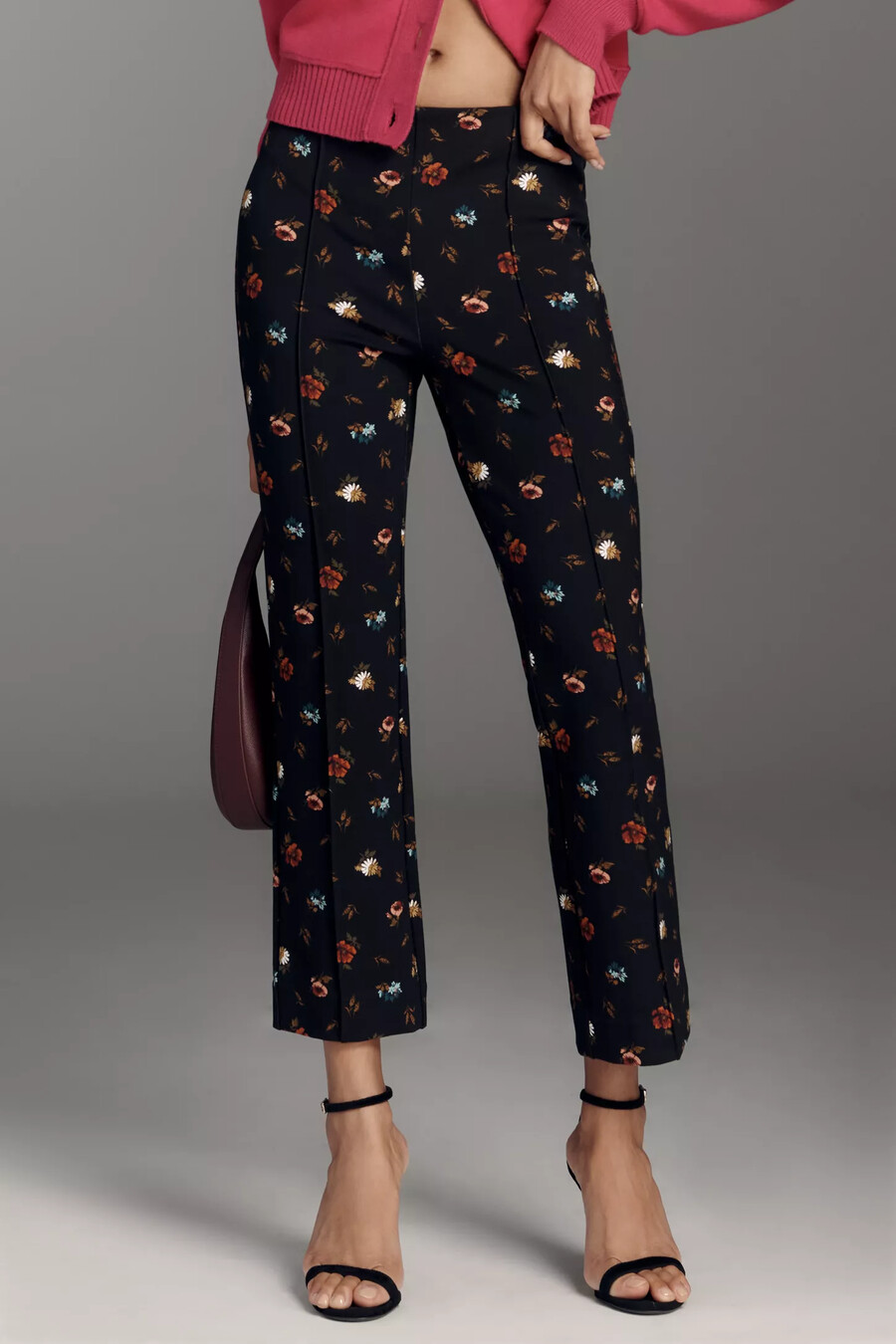 poppy printed kick-flare pull-on byxor från maeve